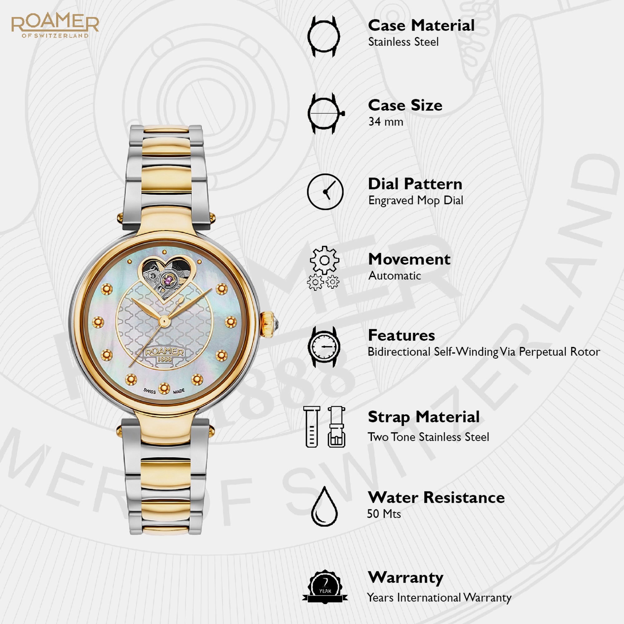 Dreamline I Women Quartz Mother Of Pearl Dial Analog Stainless Steel Watch 557661 47 19 50