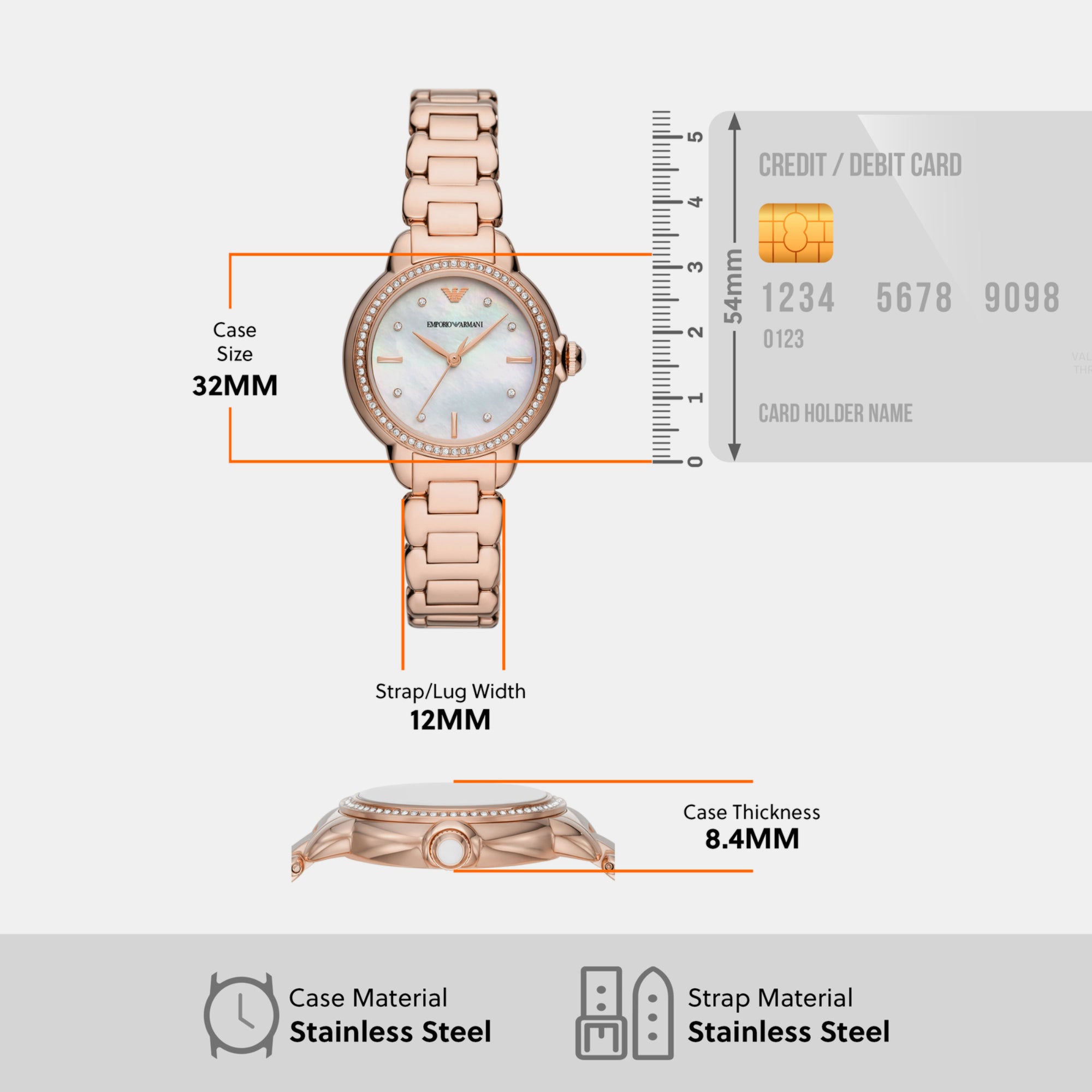 Emporio Armani Stainless Steel Round watch