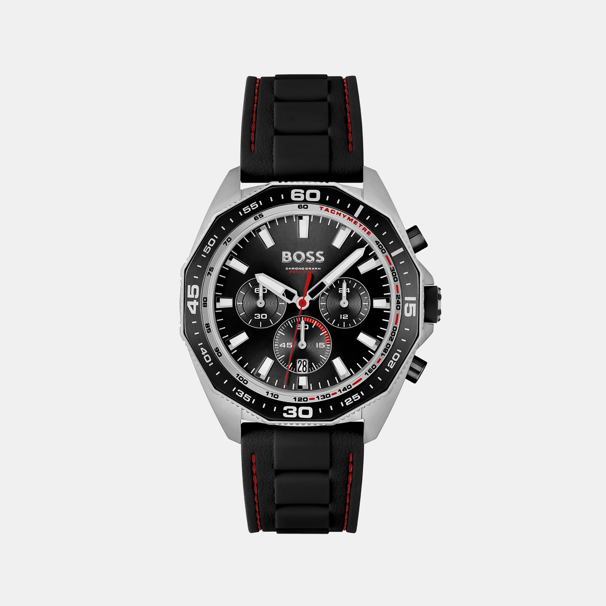 Male Time Chronograph Just Black In Stainless 1513969 – Steel Watch