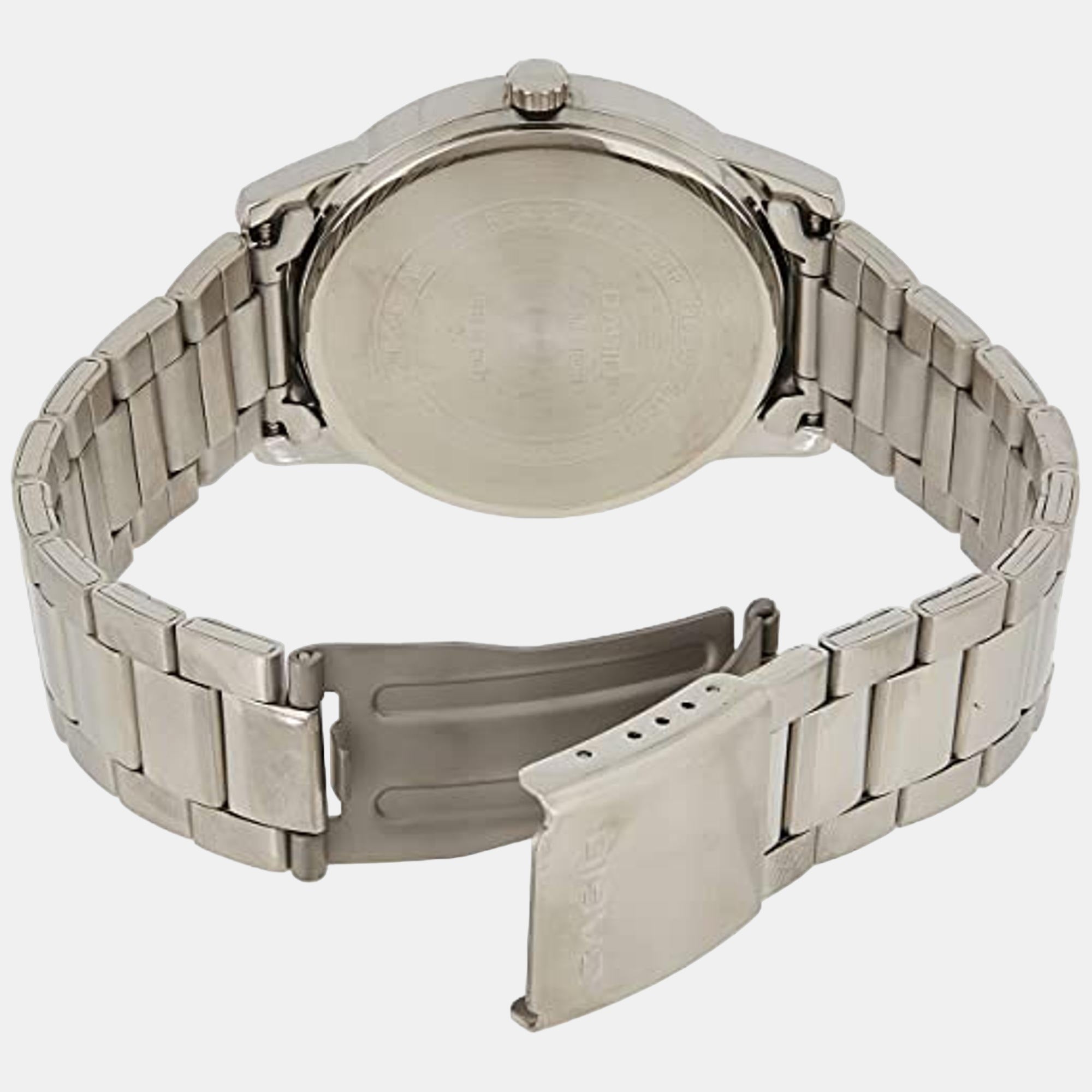 Enticer Men Quartz Silver Dial Analog Stainless Steel Watch A494