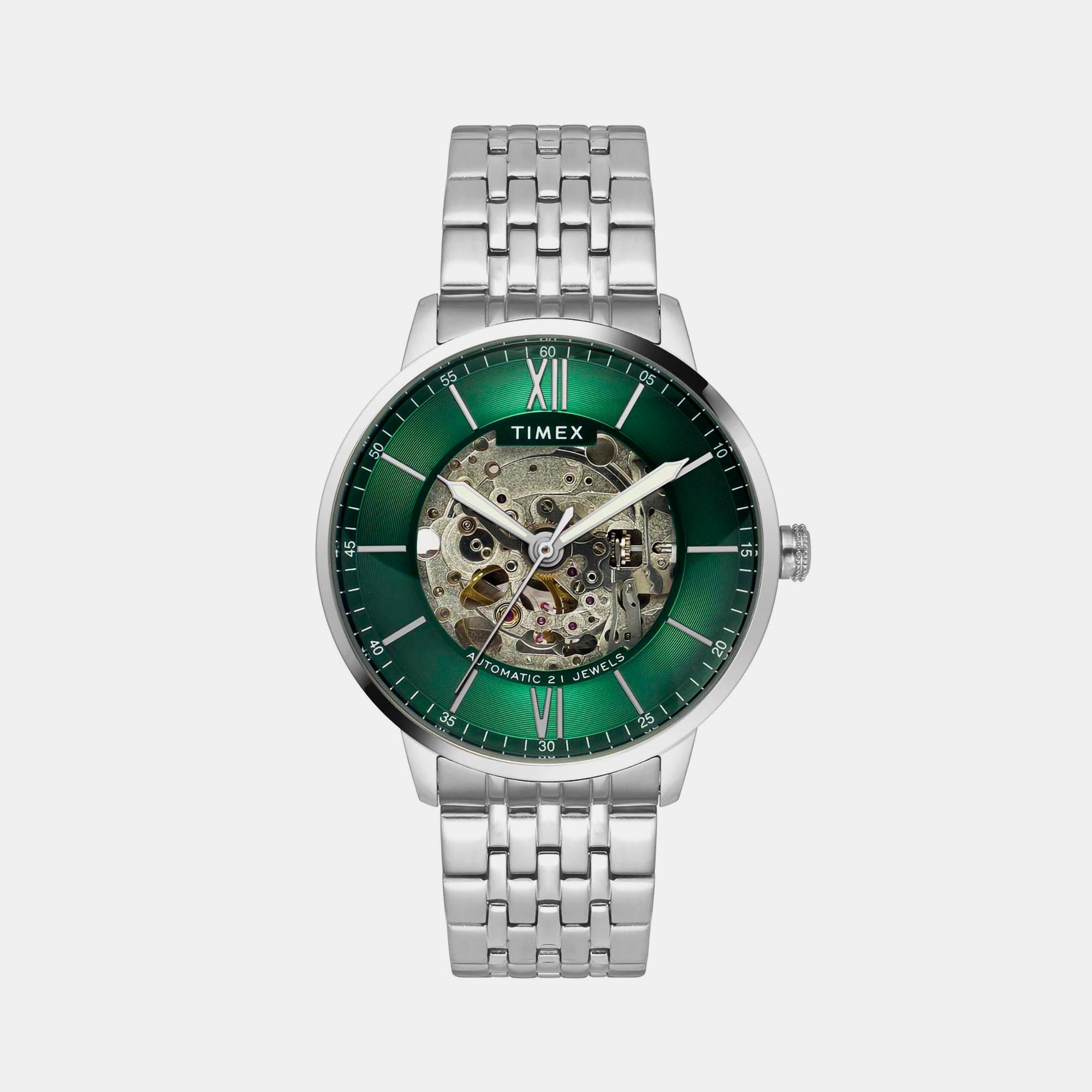 E Class Male Green Analog Stainless Steel Automatic Watch