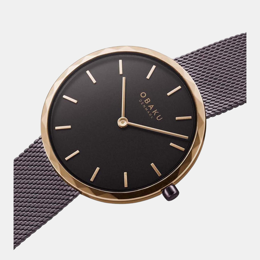 Obaku Women Round Black watch