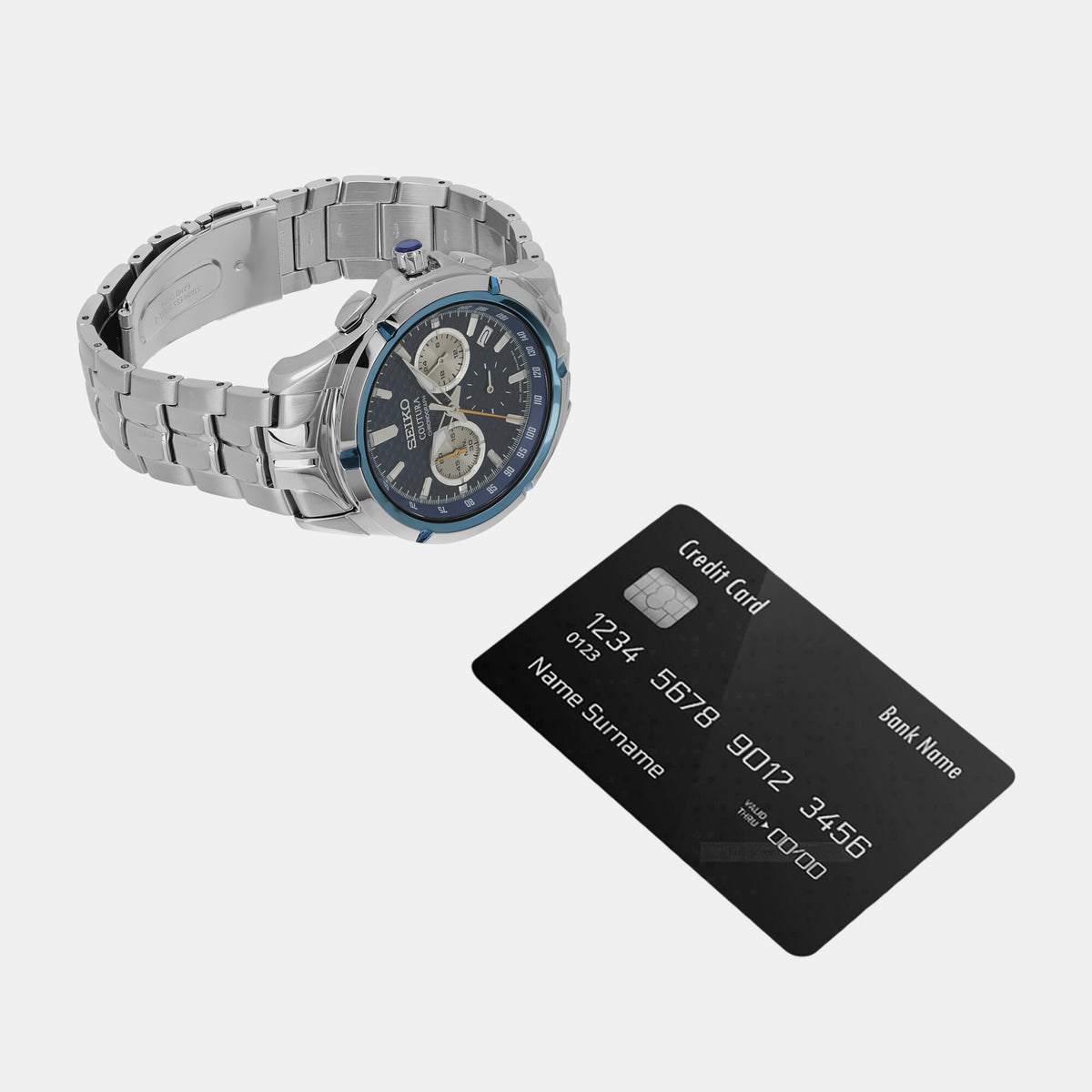 Seiko Stainless Steel Blue watch