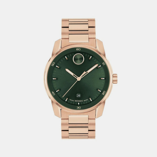 Bold Male Green Analog Stainless Steel Watch 3601138