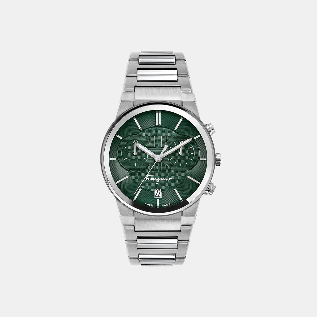 Ferragamo Round Green Chronograph watch