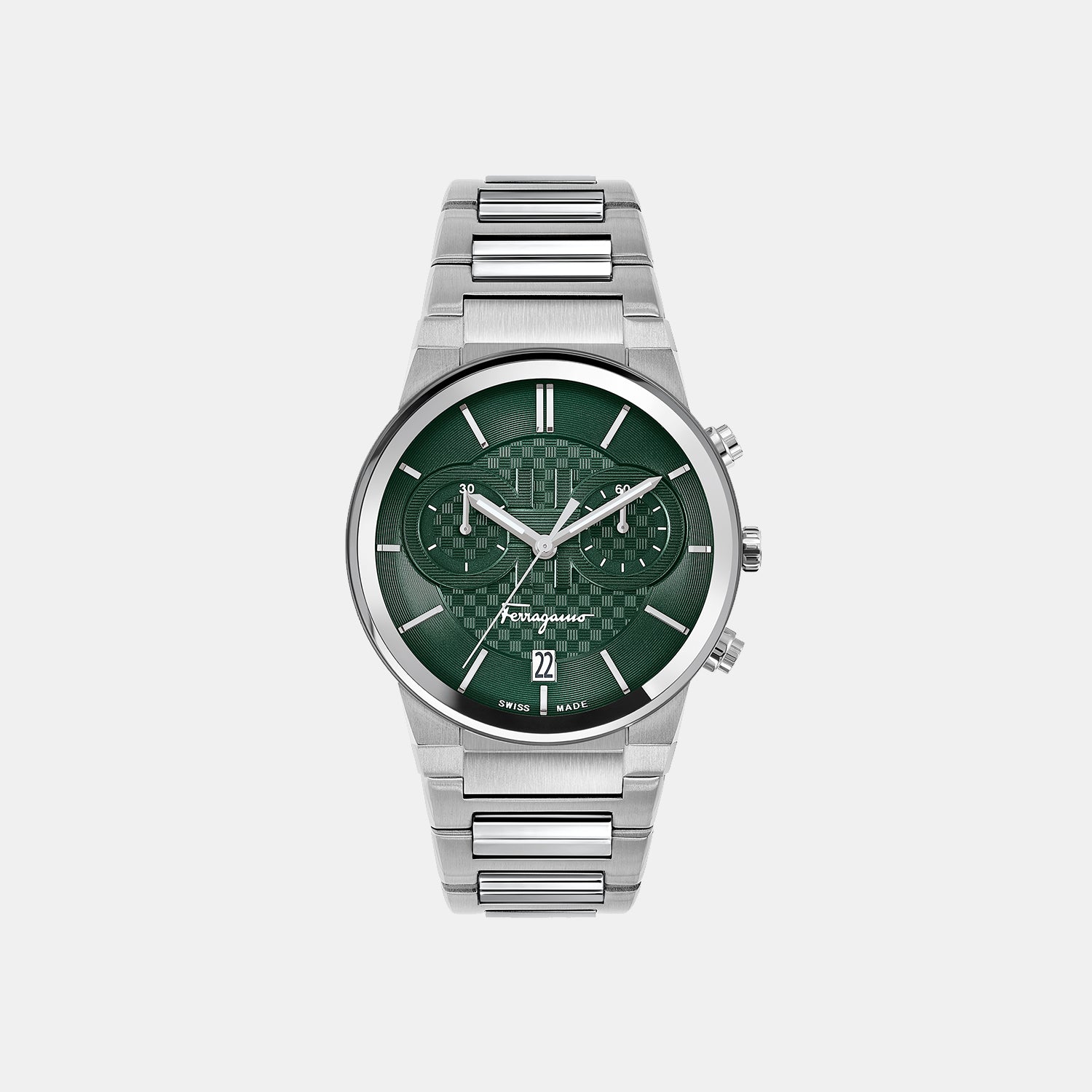 Ferragamo Round Green Chronograph watch
