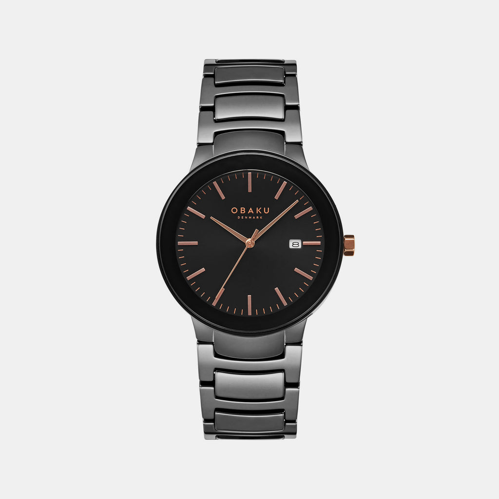 Obaku Round Black Analog watch