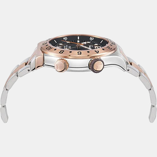 Men Quartz Black Dial Analog Stainless Steel Watch SFMZ00622