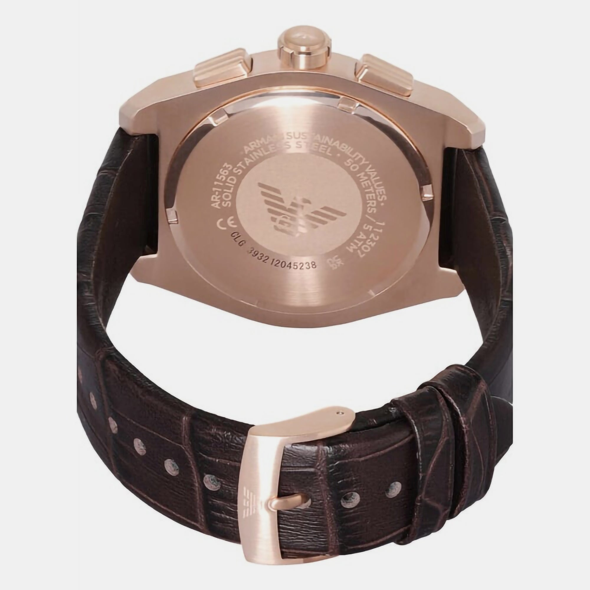 Men Quartz Blue Dial Chronograph Leather Watch AR11563