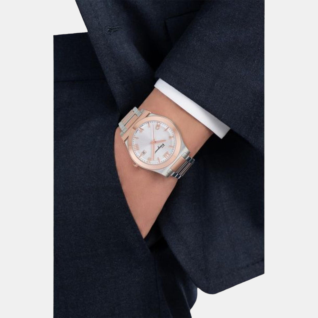 Km-Gancini Gent Men Quartz White Dial Analog Stainless Steel Watch SFKM00523