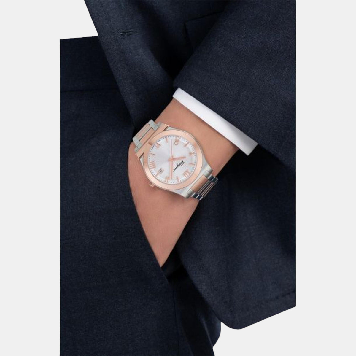 Gancini Men Quartz White Dial Analog Stainless Steel Watch SFKM00523