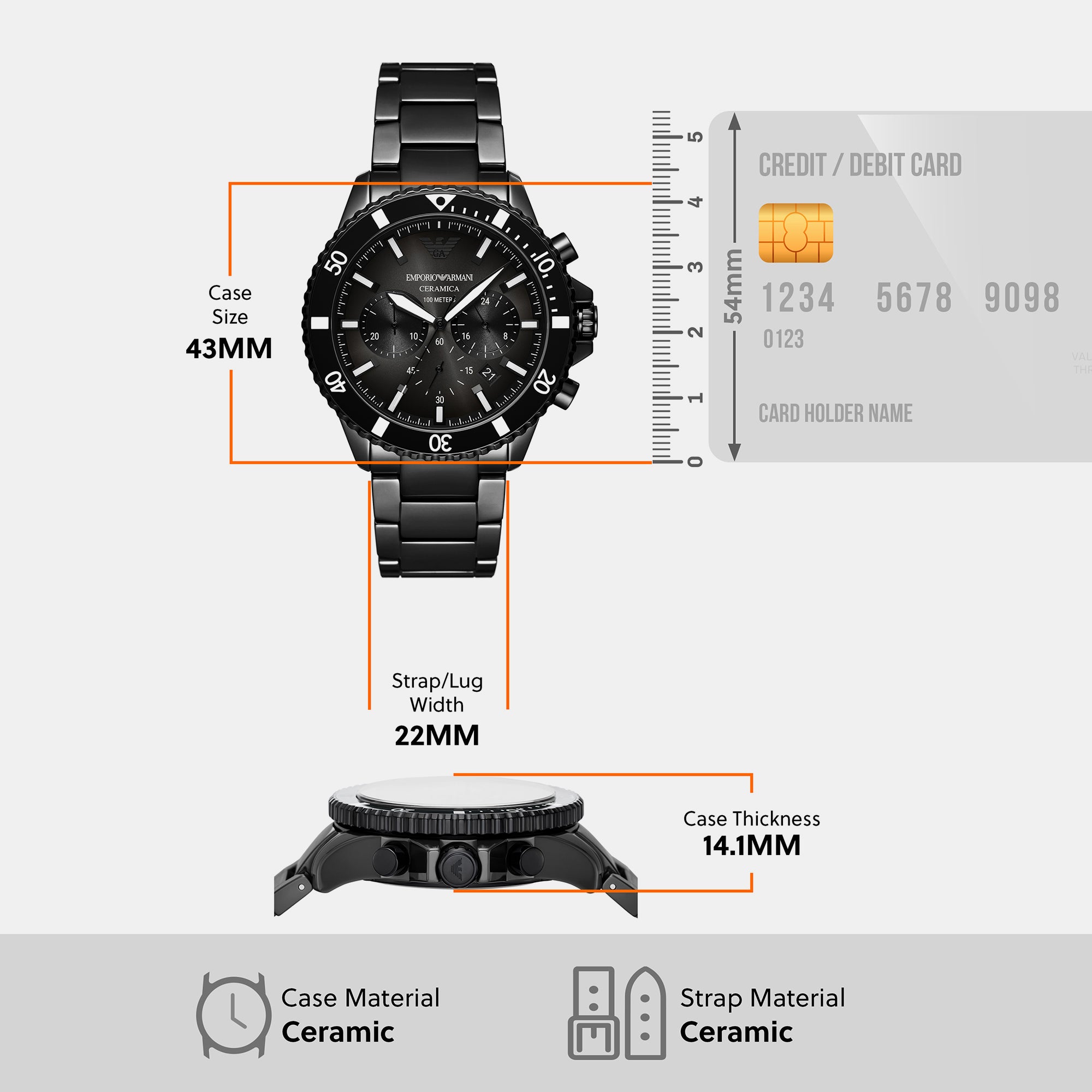 Emporio Armani 30 mm Black Quartz watch