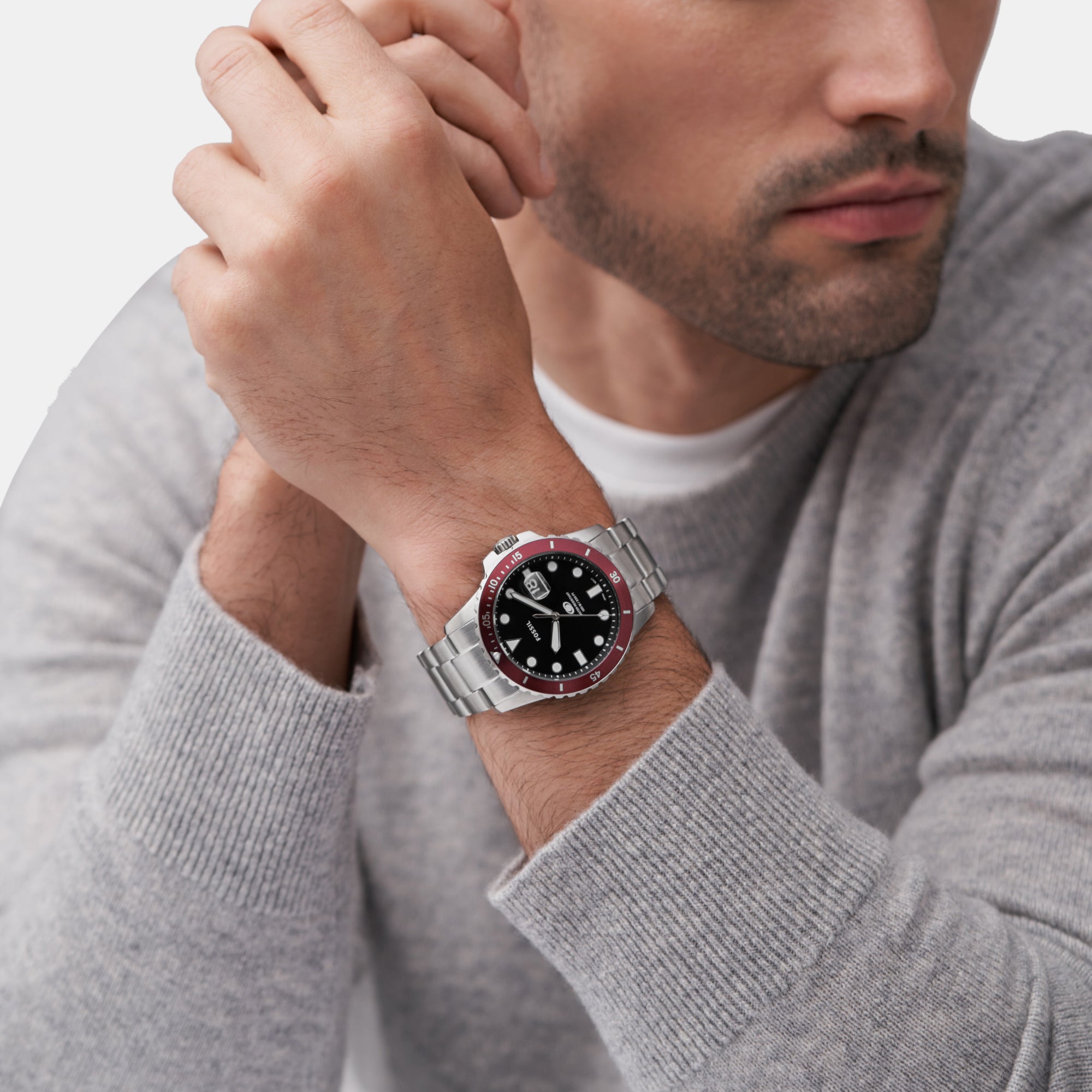 Fossil Round Quartz Analog Men watch