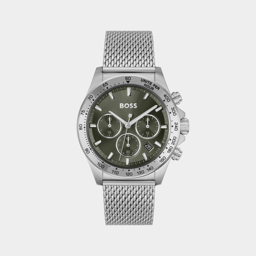 Boss Round Green Chronograph watch