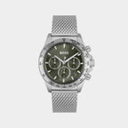 Boss Round Green Chronograph watch