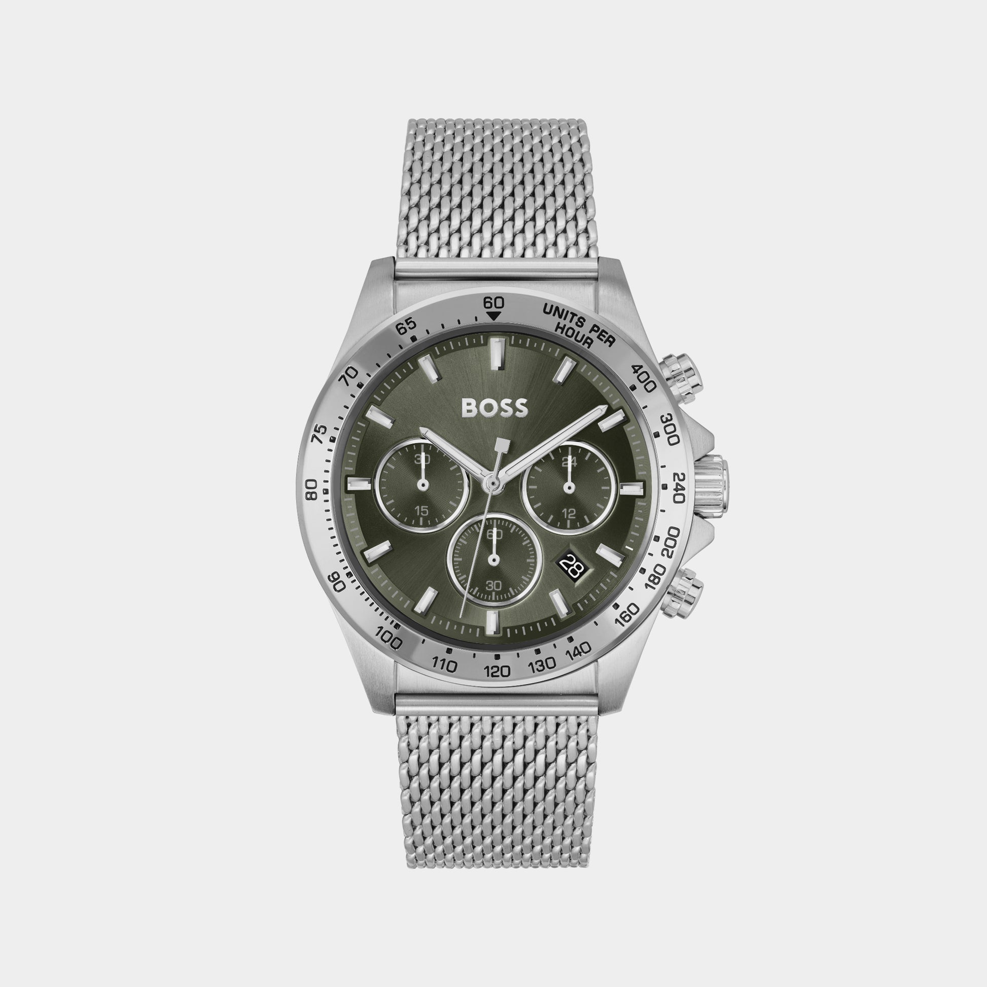 Hero Male Green Chronograph Mesh Watch 1514020