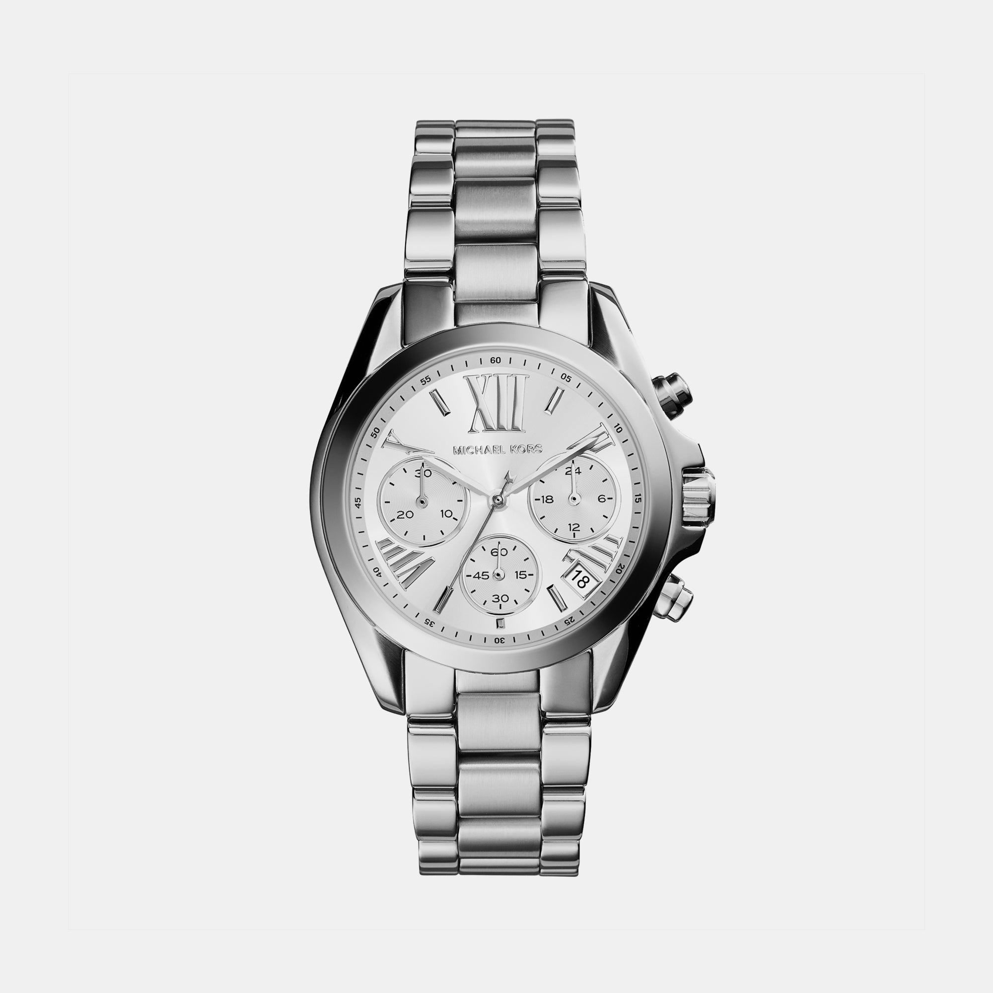 Michael Kors Round Silver Chronograph watch
