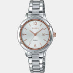 Sheen Women Quartz White Dial Analog Stainless Steel Watch SH205