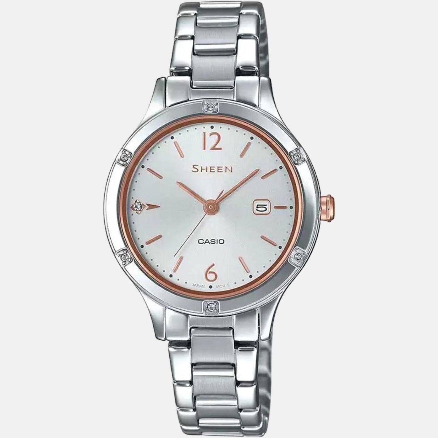 Sheen Women Quartz White Dial Analog Stainless Steel Watch SH205