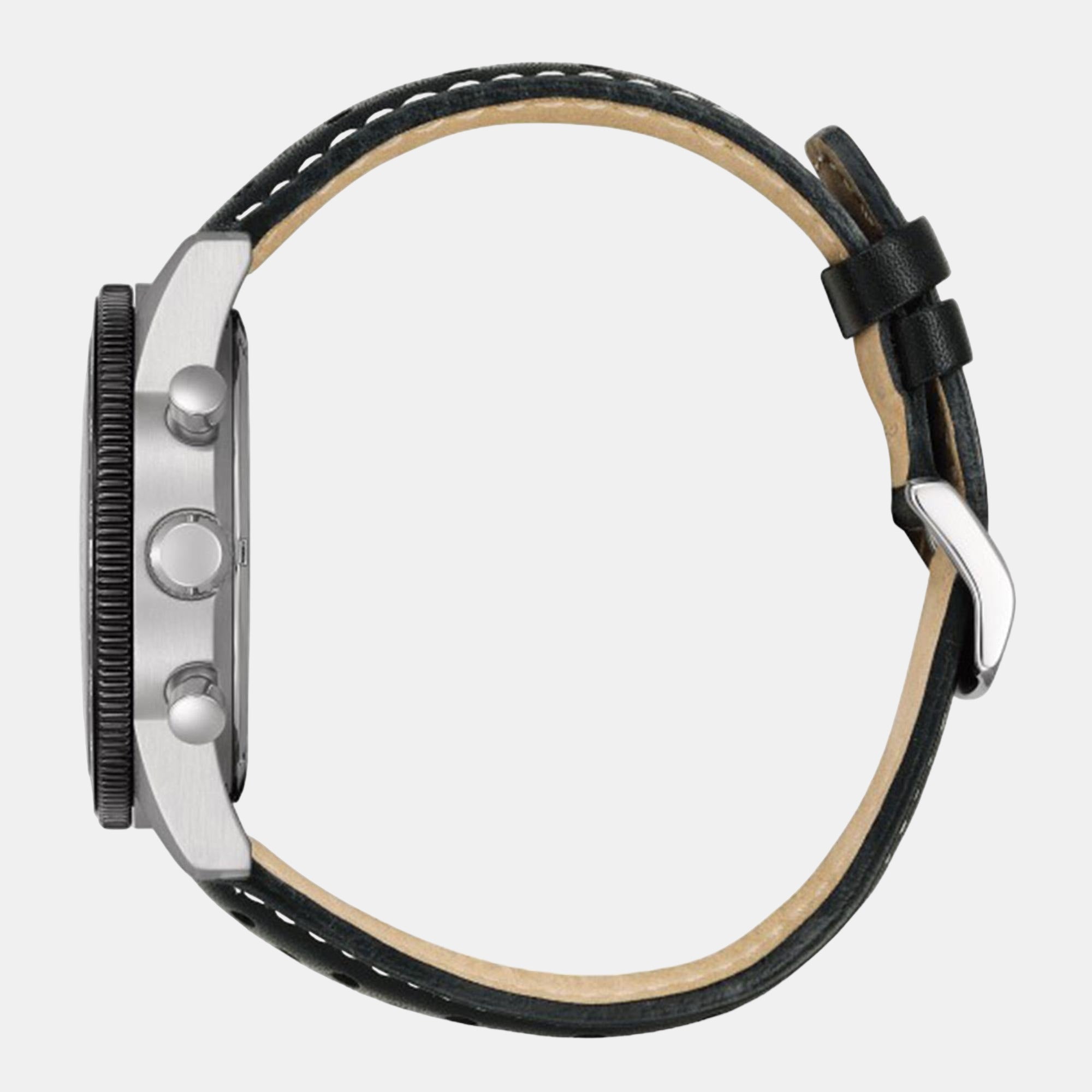 Eco-Drive Men Eco-Drive Cream Dial Chronograph Leather Watch CA4559-13A