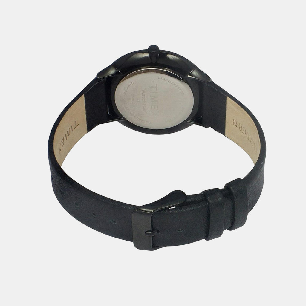 Fashion Men Quartz Black Dial Analog Leather Watch TWEG22102