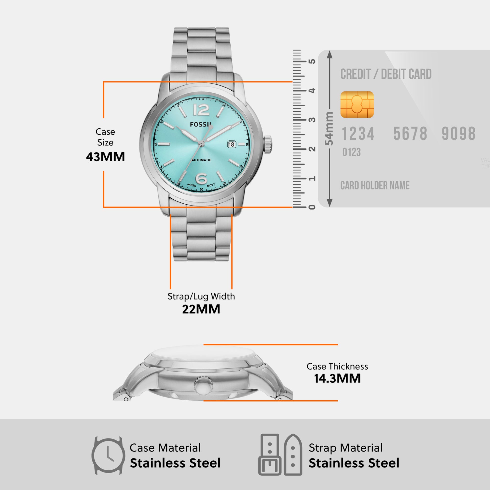 Fossil Stainless Steel Round watch