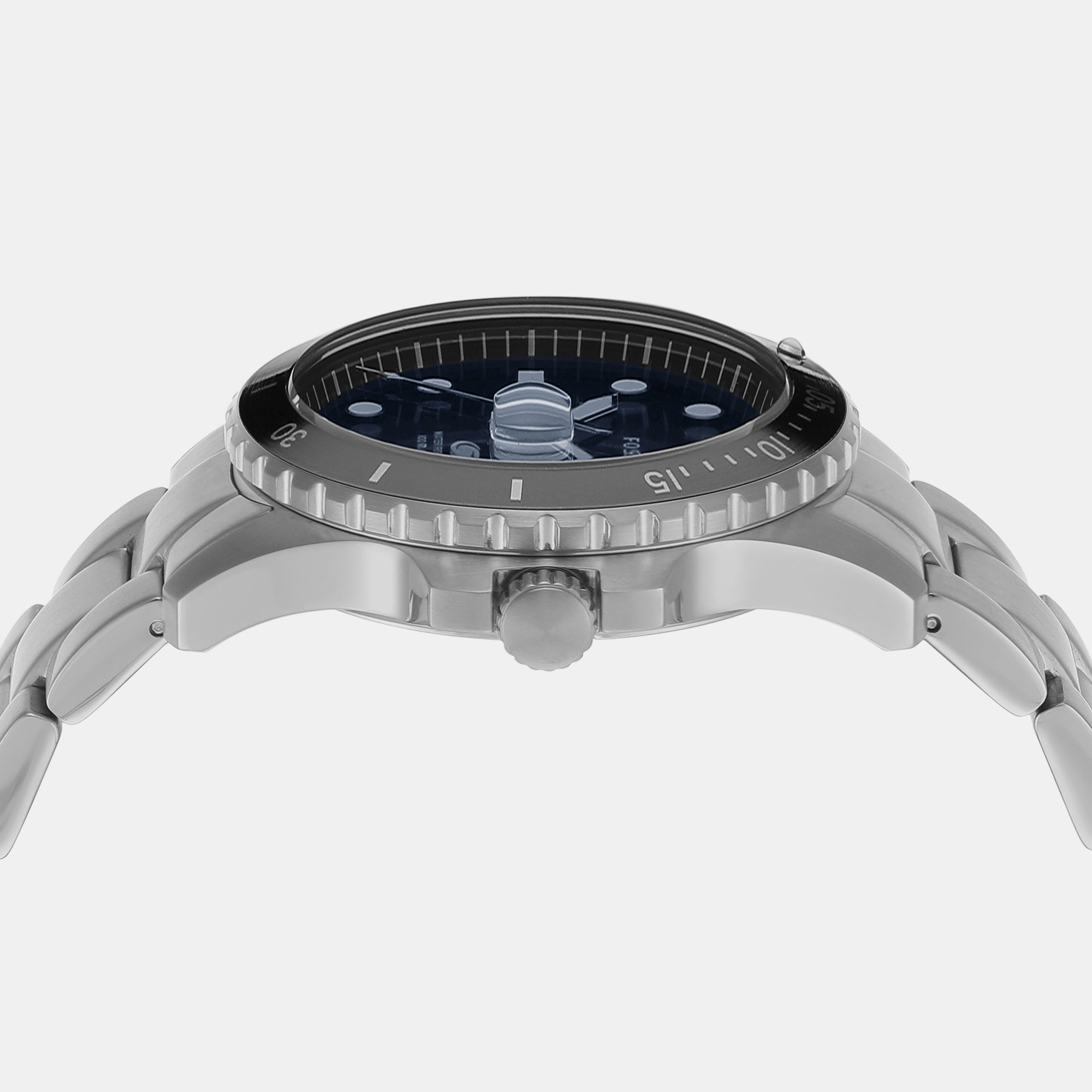 Fossil Blue Dive Men Quartz Two Tone Dial Analog Stainless Steel Watch FS6038