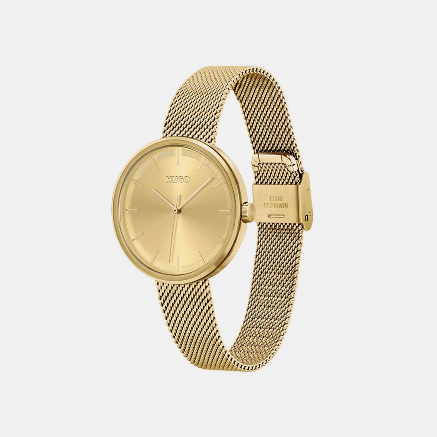 Crush Female Gold Analog Mesh Watch 1540122