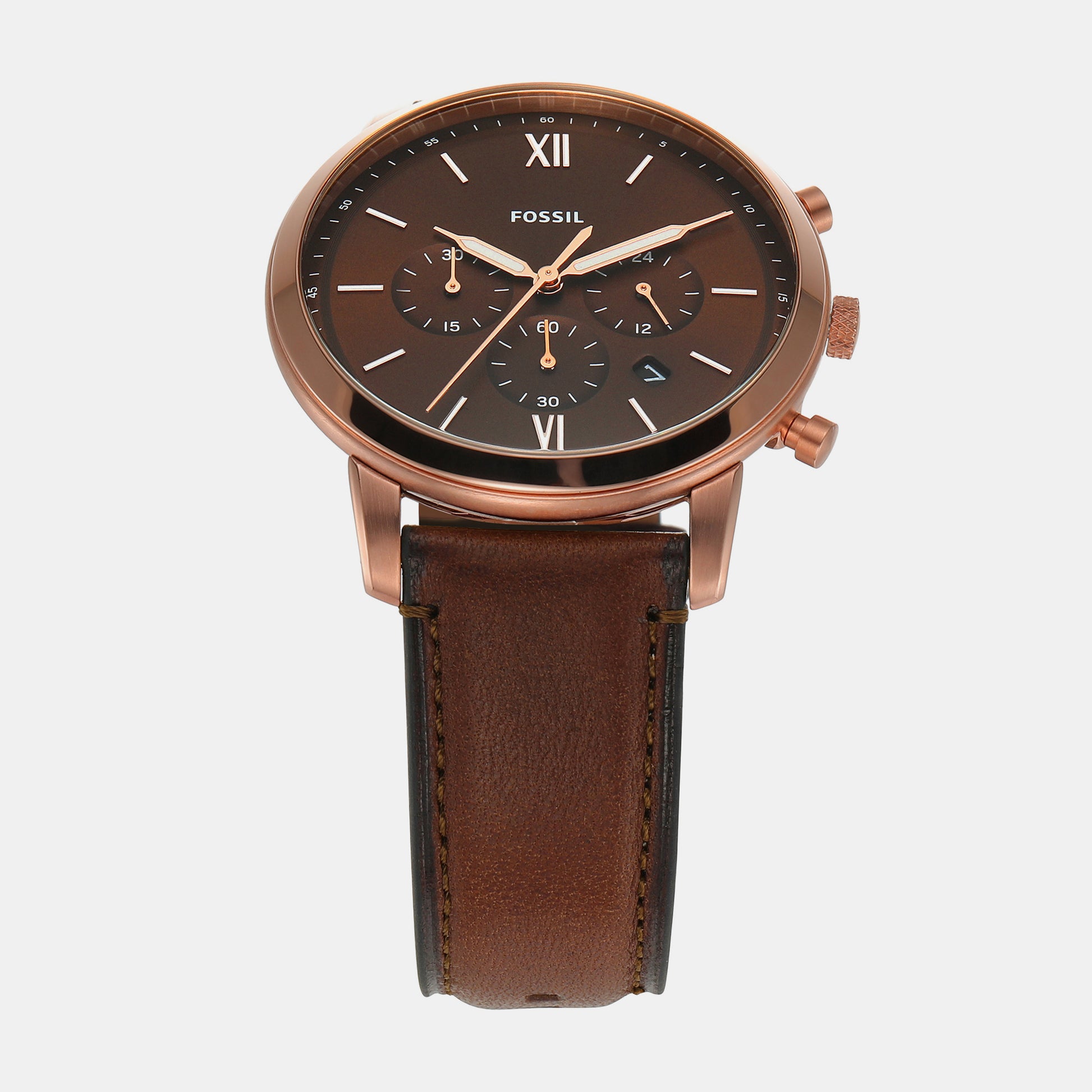 Male Brown Chronograph Leather FS6026 Time Watch Just In –