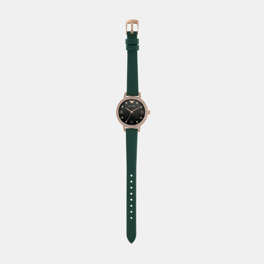 Cleo Women Quartz Green Dial Analog Leather Watch AR11577
