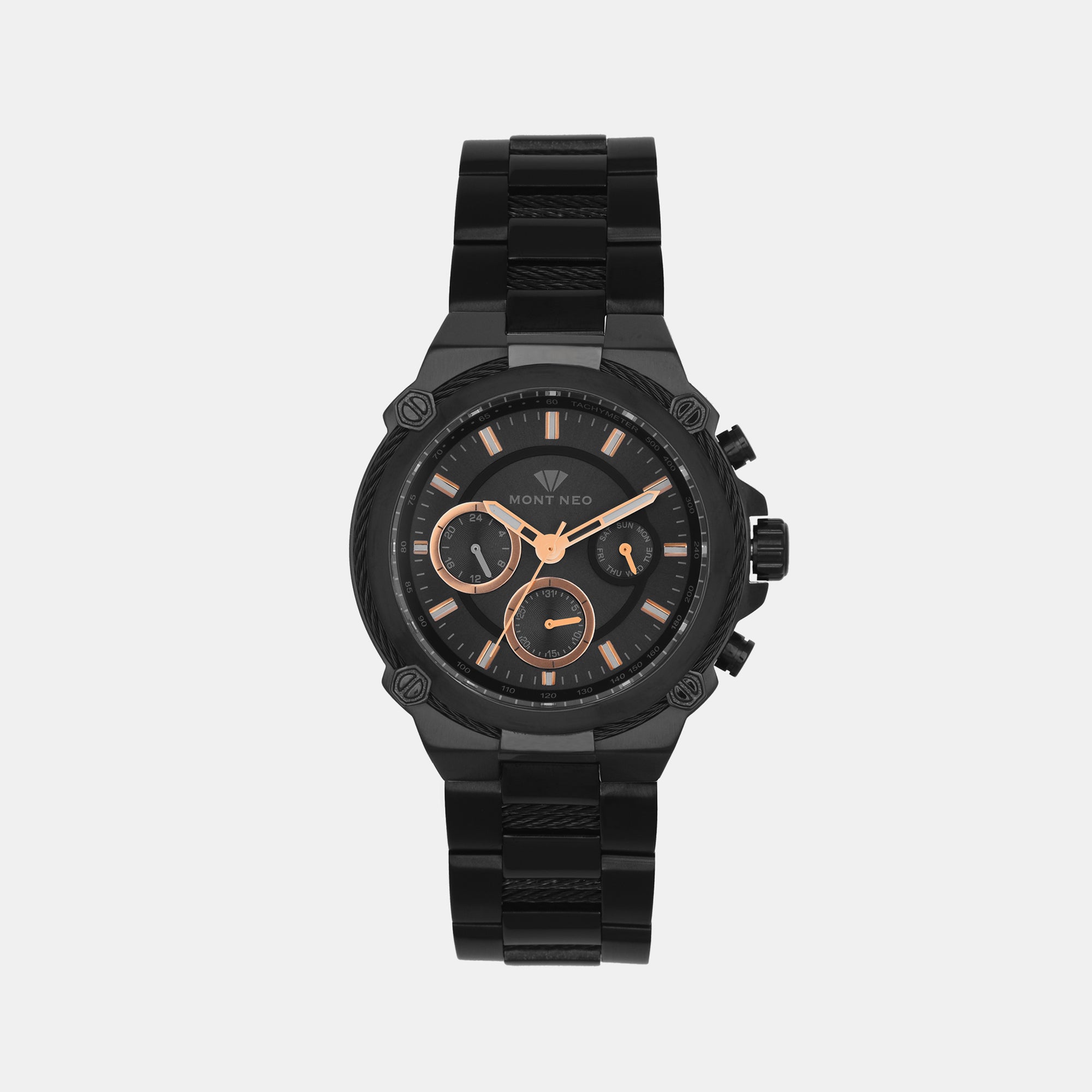 Mont Neo Round Black Chronograph watch