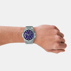 Edifice Men Quartz Blue Dial Chronograph Stainless Steel Watch EX551