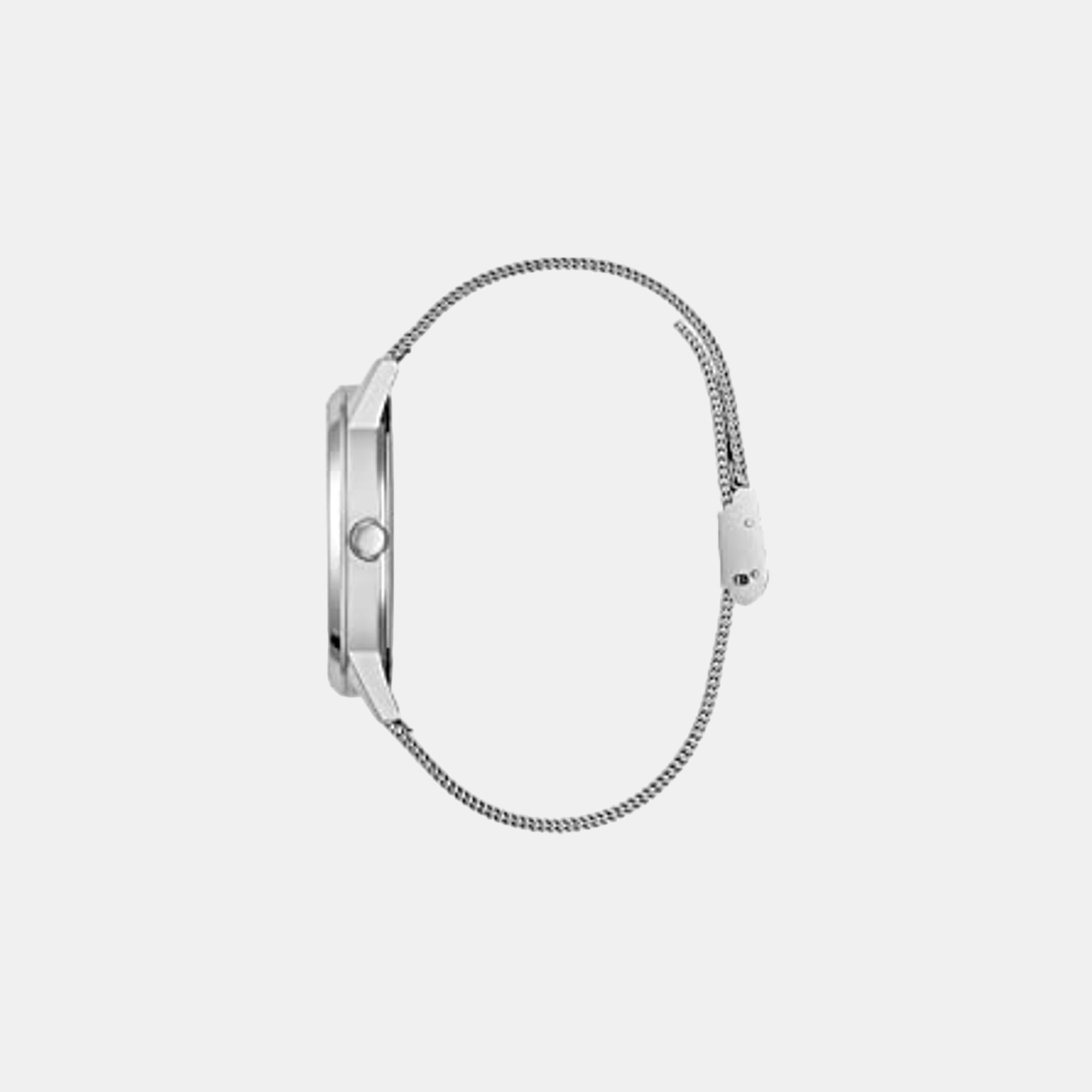 Women Quartz Silver Dial Analog Stainless Steel Watch GW0538G1