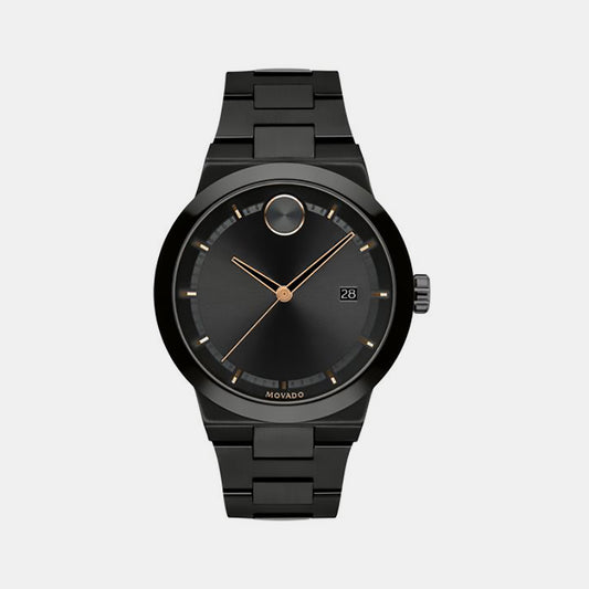 Bold Male Black Analog Stainless Steel Watch 3600662