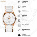 C-Line Men Quartz White Dial Analog Ceramic Watch 657833 49 29 60