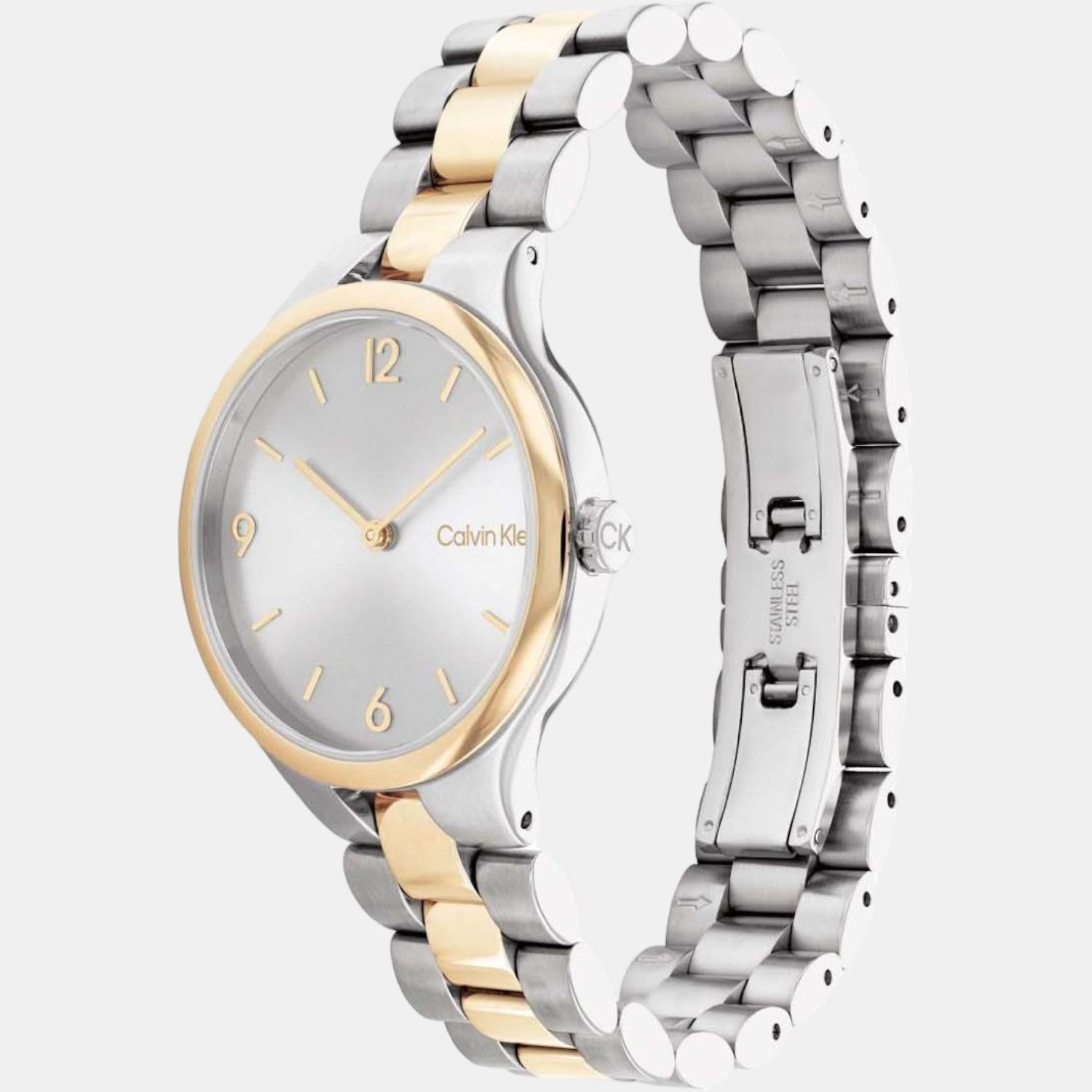 Calvin Klein Women Round Silver watch