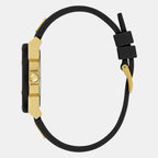 G Hype Women Quartz Gold Dial Analog Silicone Watch GW0555L2