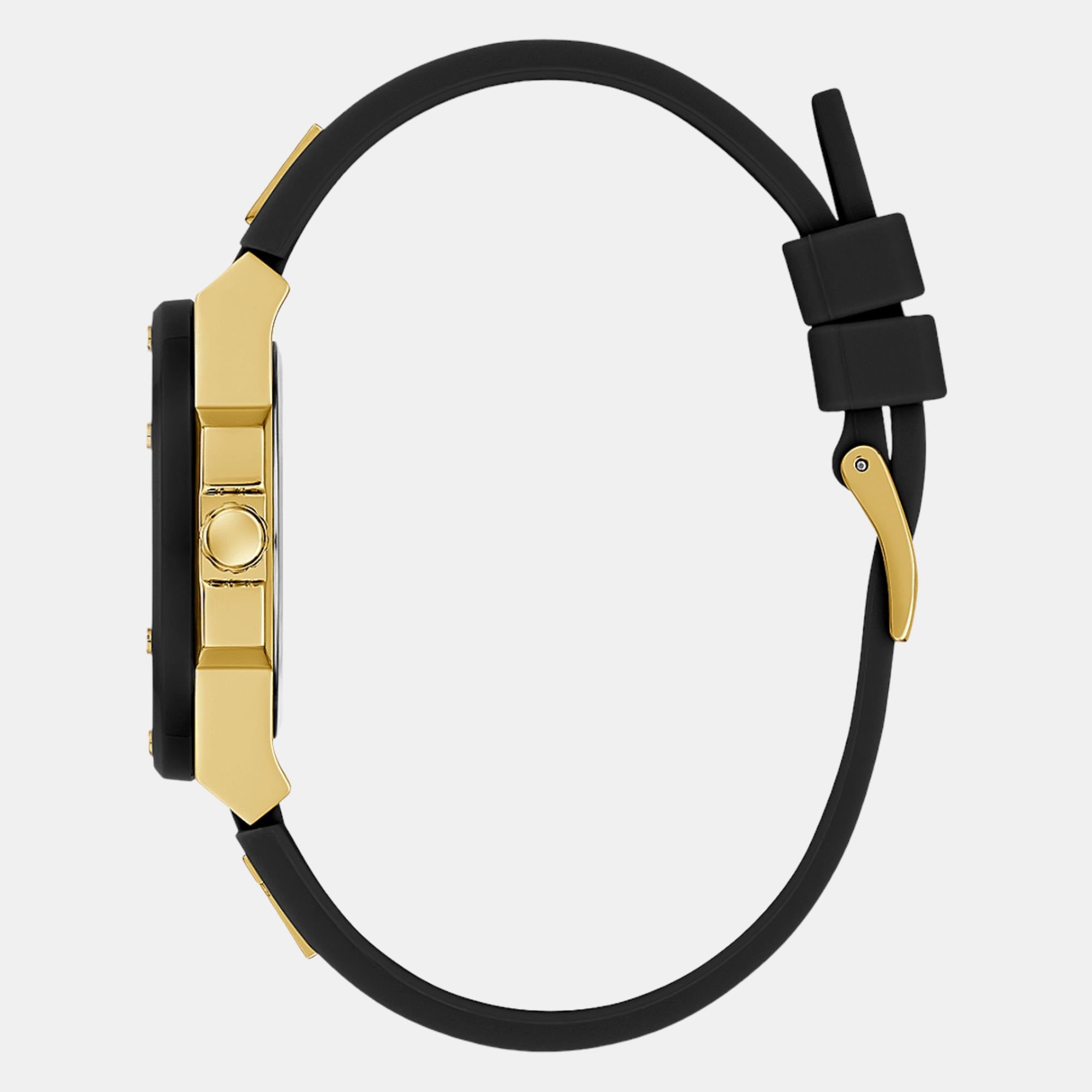 G Hype Women Quartz Gold Dial Analog Silicone Watch GW0555L2