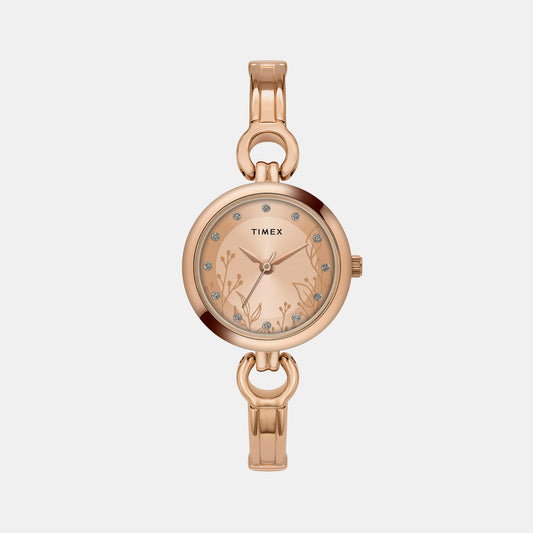 Female Rose Gold Analog Stainless Steel Watch TWEL11436