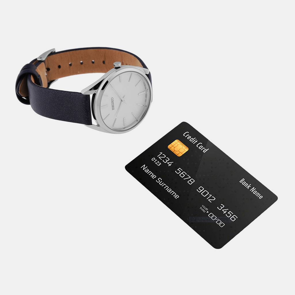 Seiko Leather Silver watch