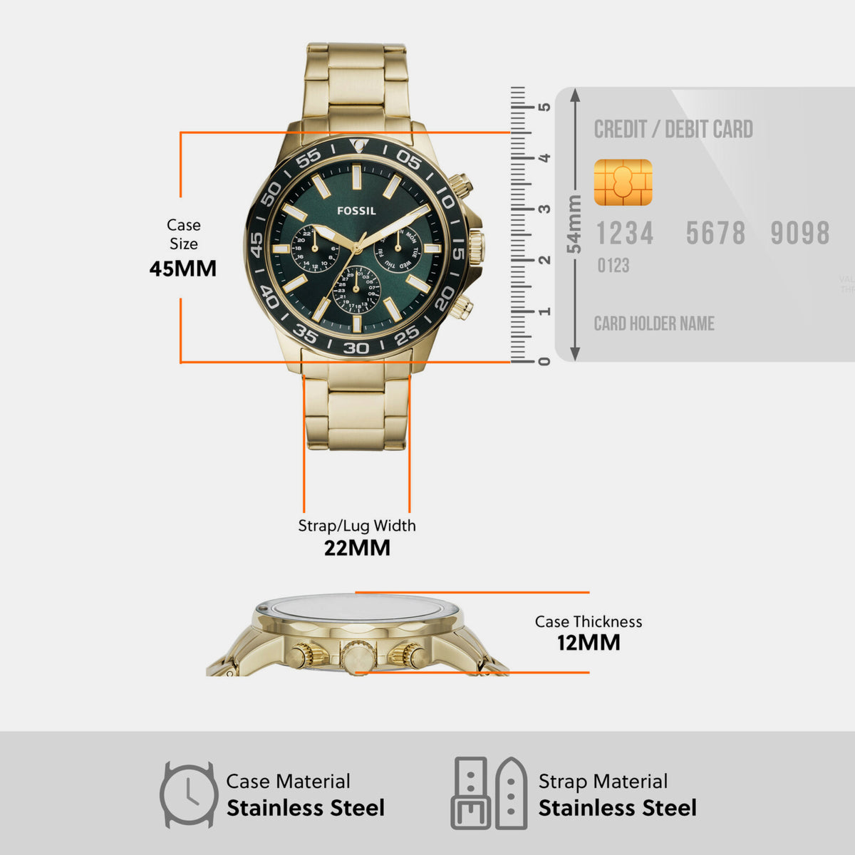 Fossil Stainless Steel Round watch