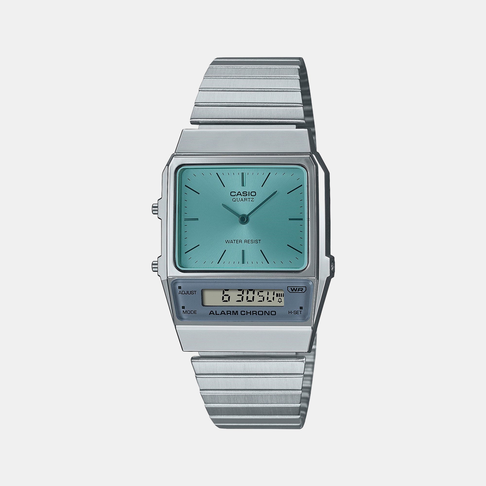 Casio Rectangular Blue Analog-Digital watch