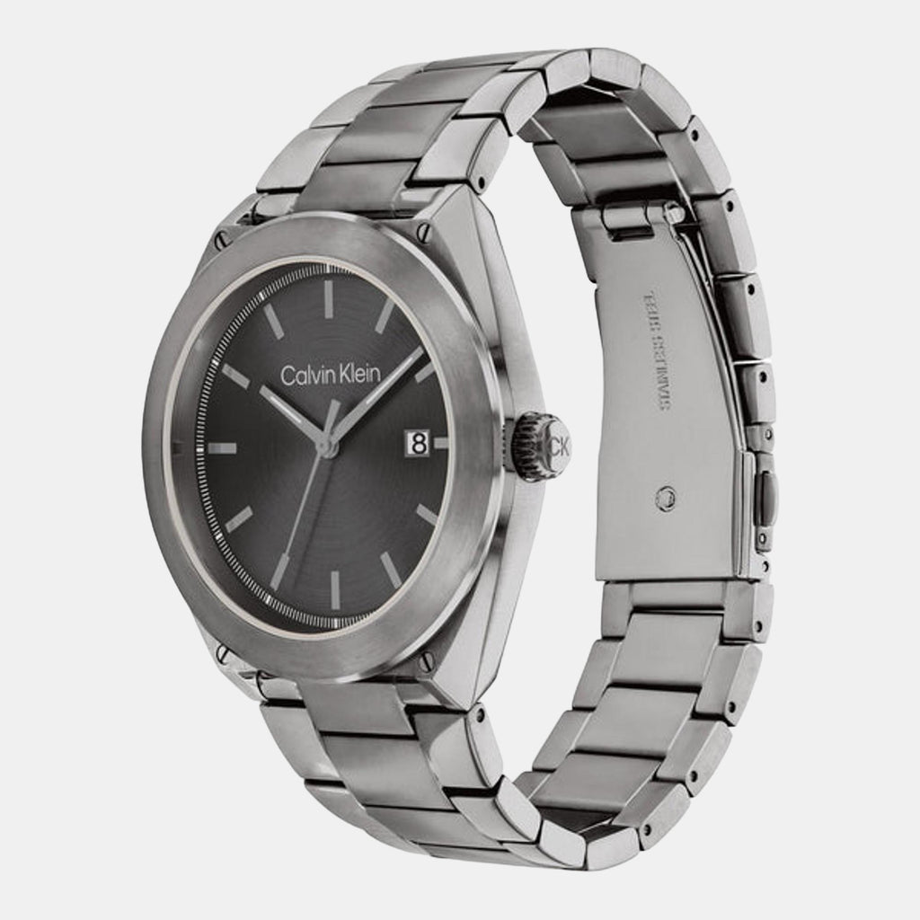 Casual Essentials Men Quartz Grey Dial Analog Stainless Steel Watch 25200197