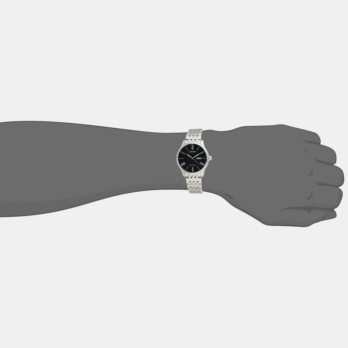 Men's Black Analog Stainless Steel Watch NH8350-59E
