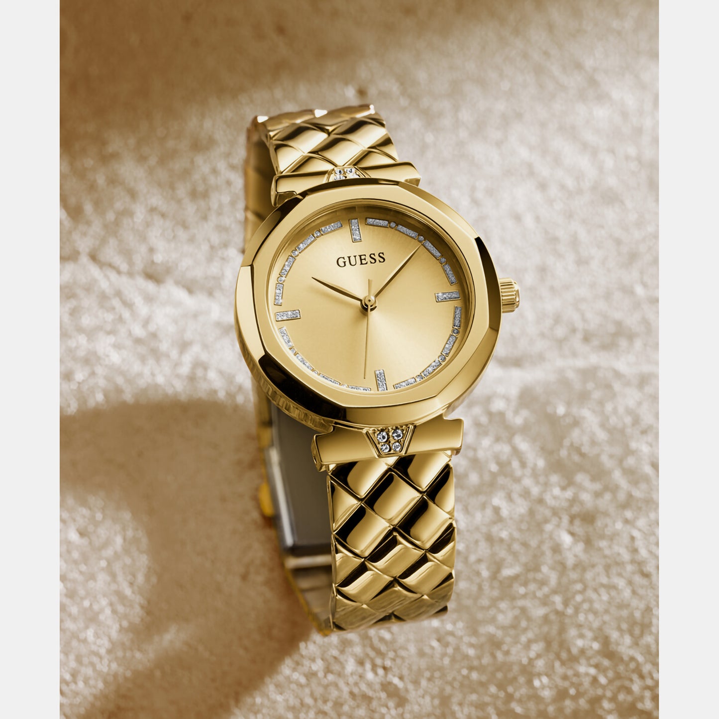 Female Gold Analog Stainless Steel Watch GW0613L2