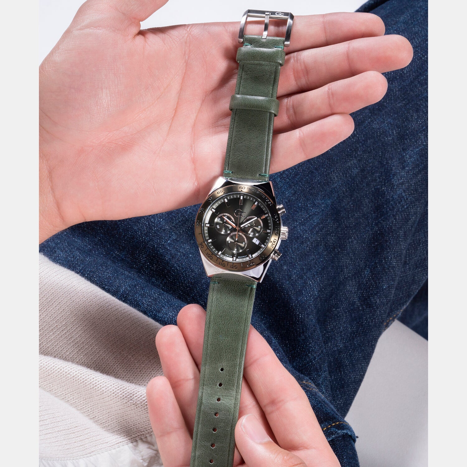 GC 41 mm Green Quartz watch