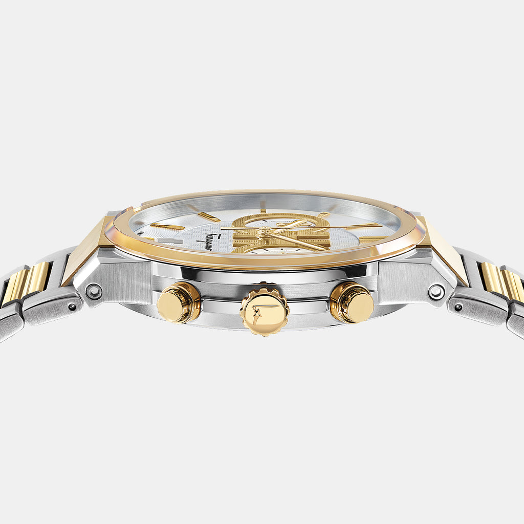 Ferragamo Men Round Silver watch