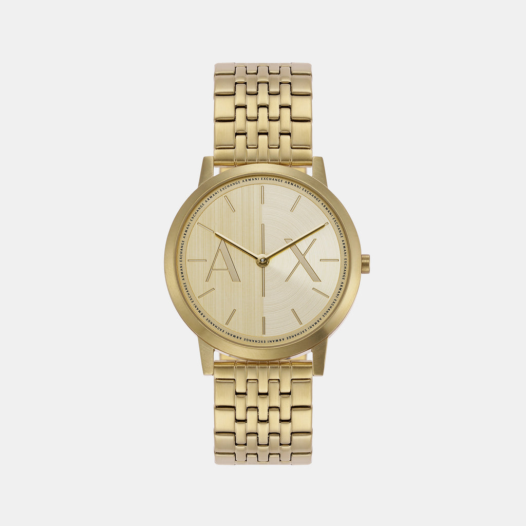 Armani Exchange Round Gold Analog watch