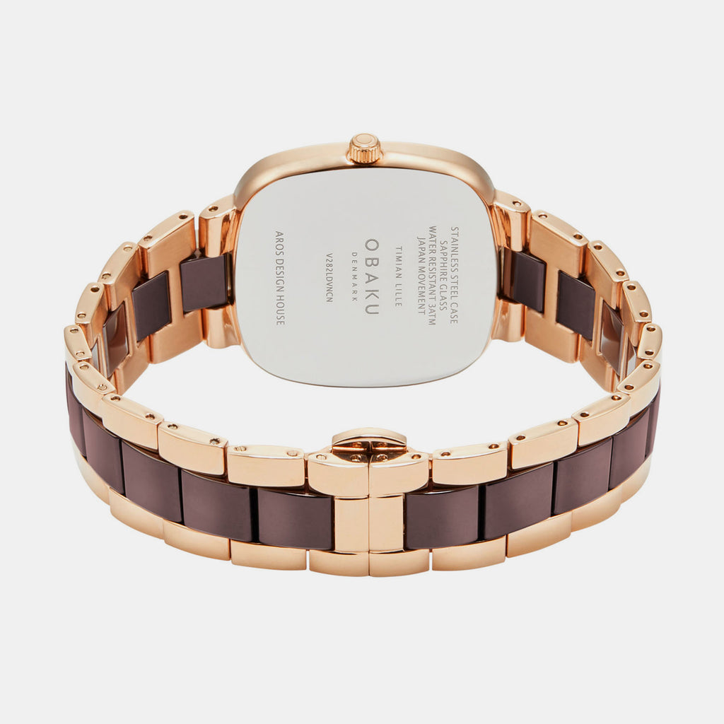 Obaku Women Square Brown watch