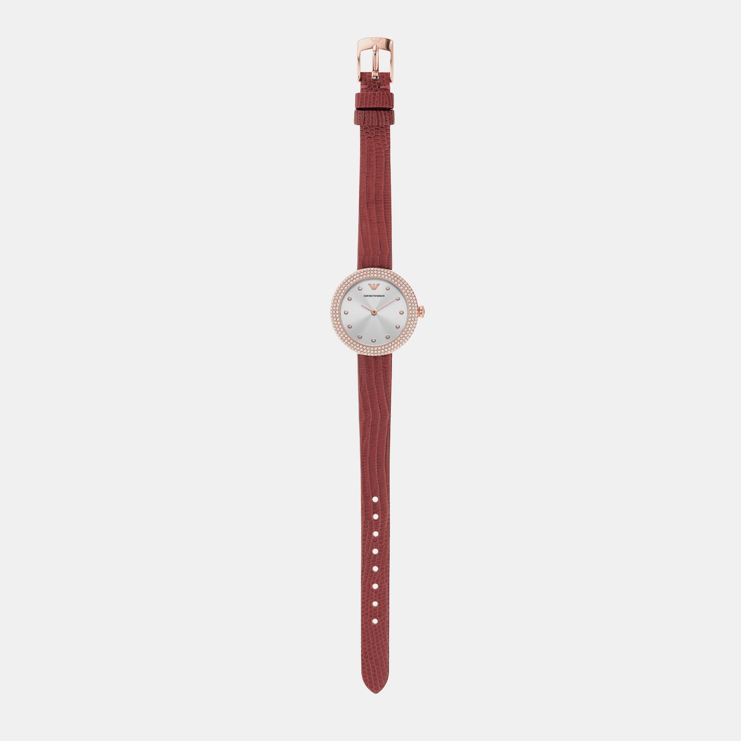 Female Silver Analog Leather Watch AR11438